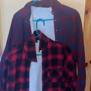 2 flannels lined inside